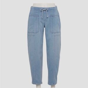 🔥 Barrel Leg Wide Leg Light Blue Front Seam Denim Jeans Women’s Sz Medium